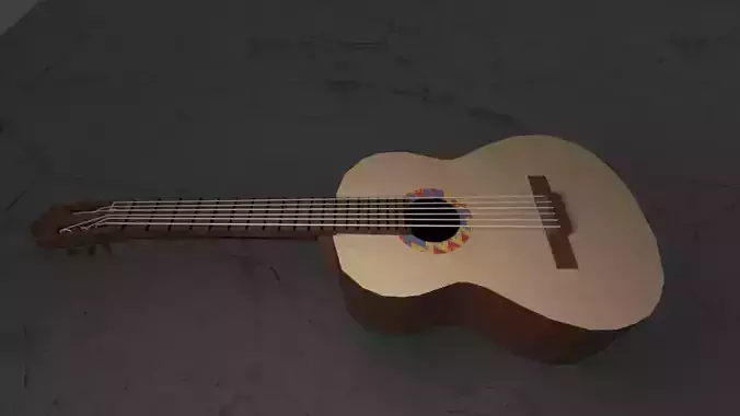 Basic Spanish guitar Free low-poly 3D model