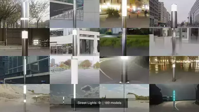 Street-Lights -9- Full Package 3D Model Collection