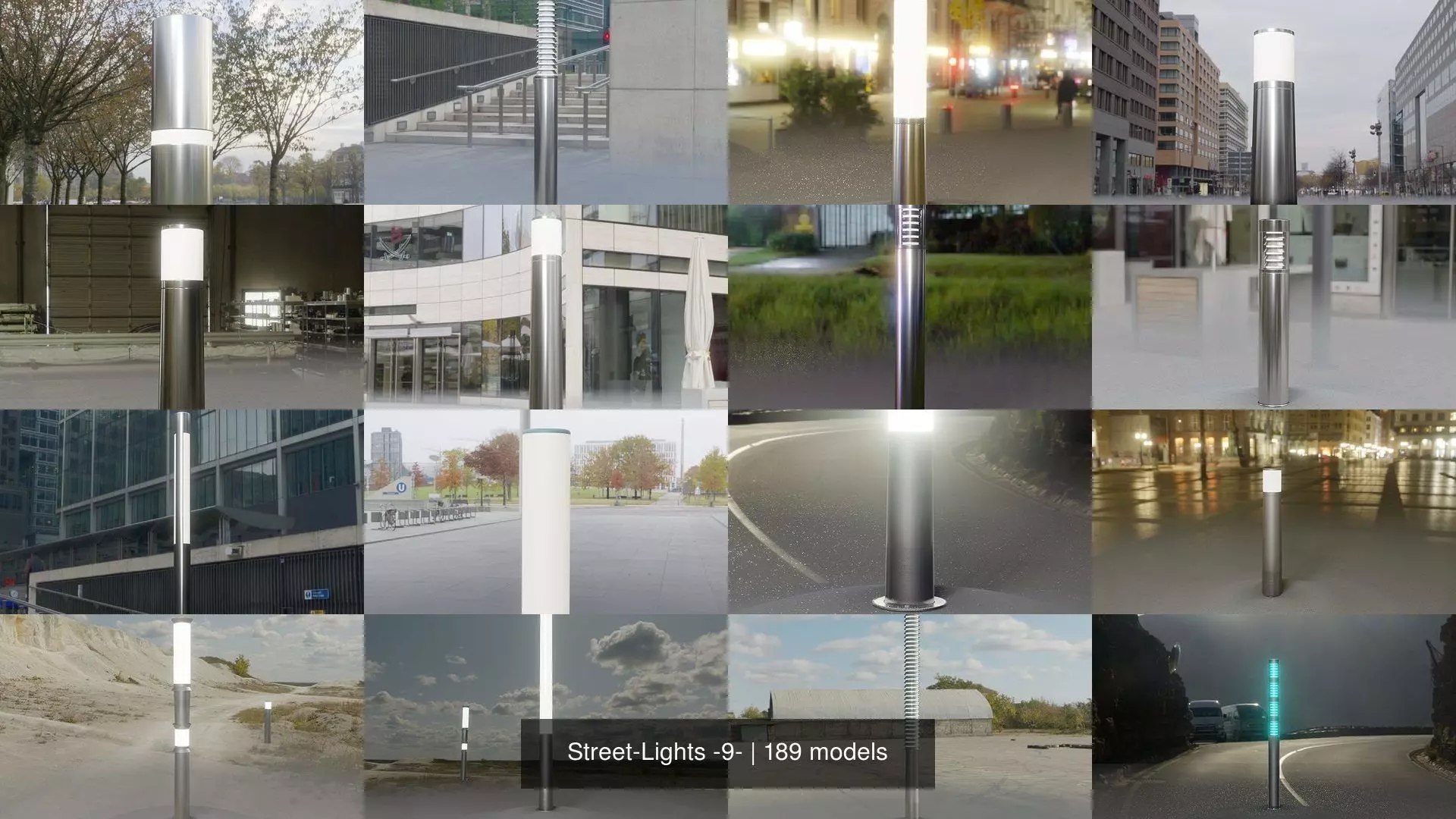 Street-Lights -9- Full Package 3D Model Collection_0