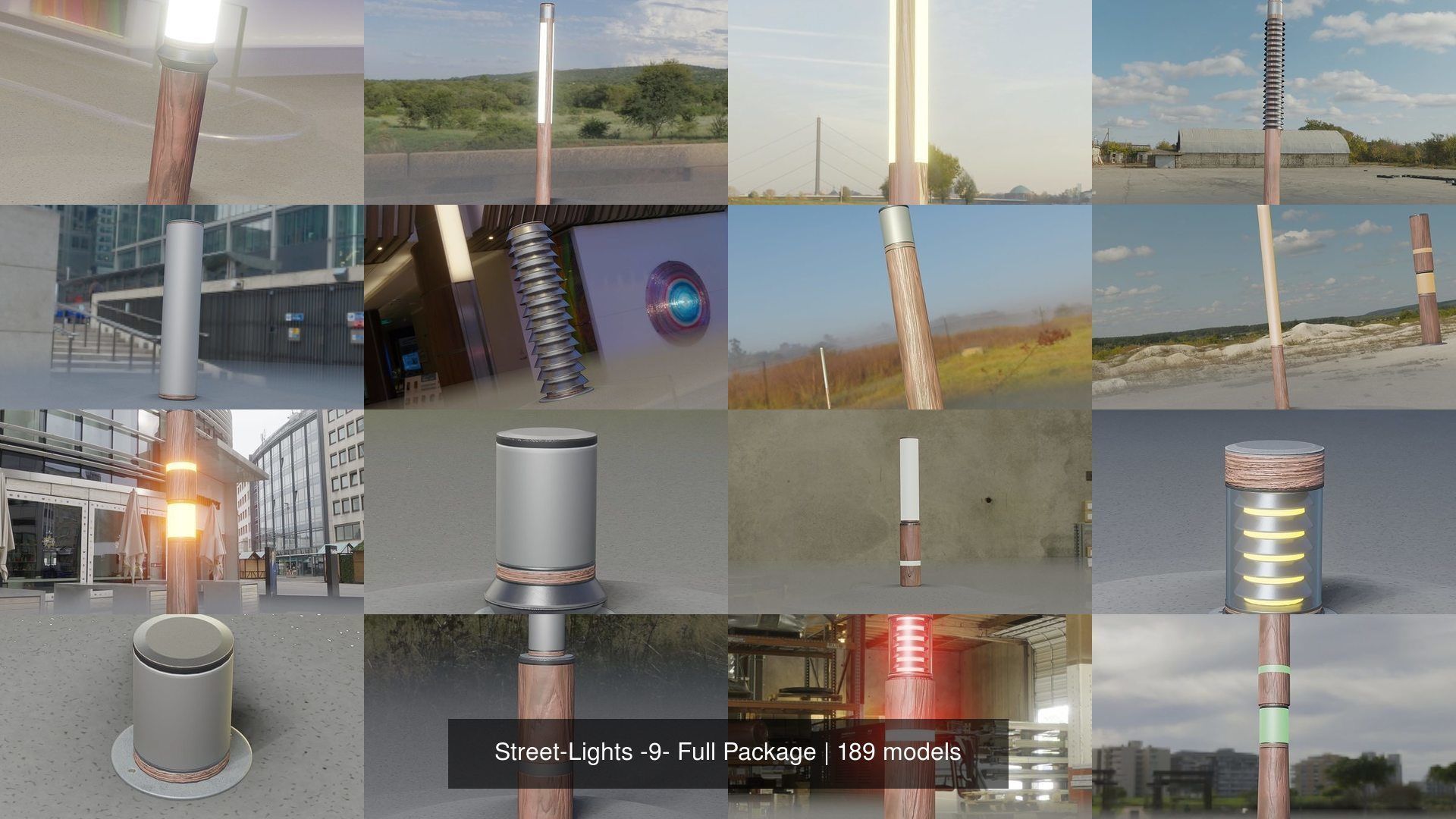 Street-Lights -9- Full Package 3D Model Collection_8