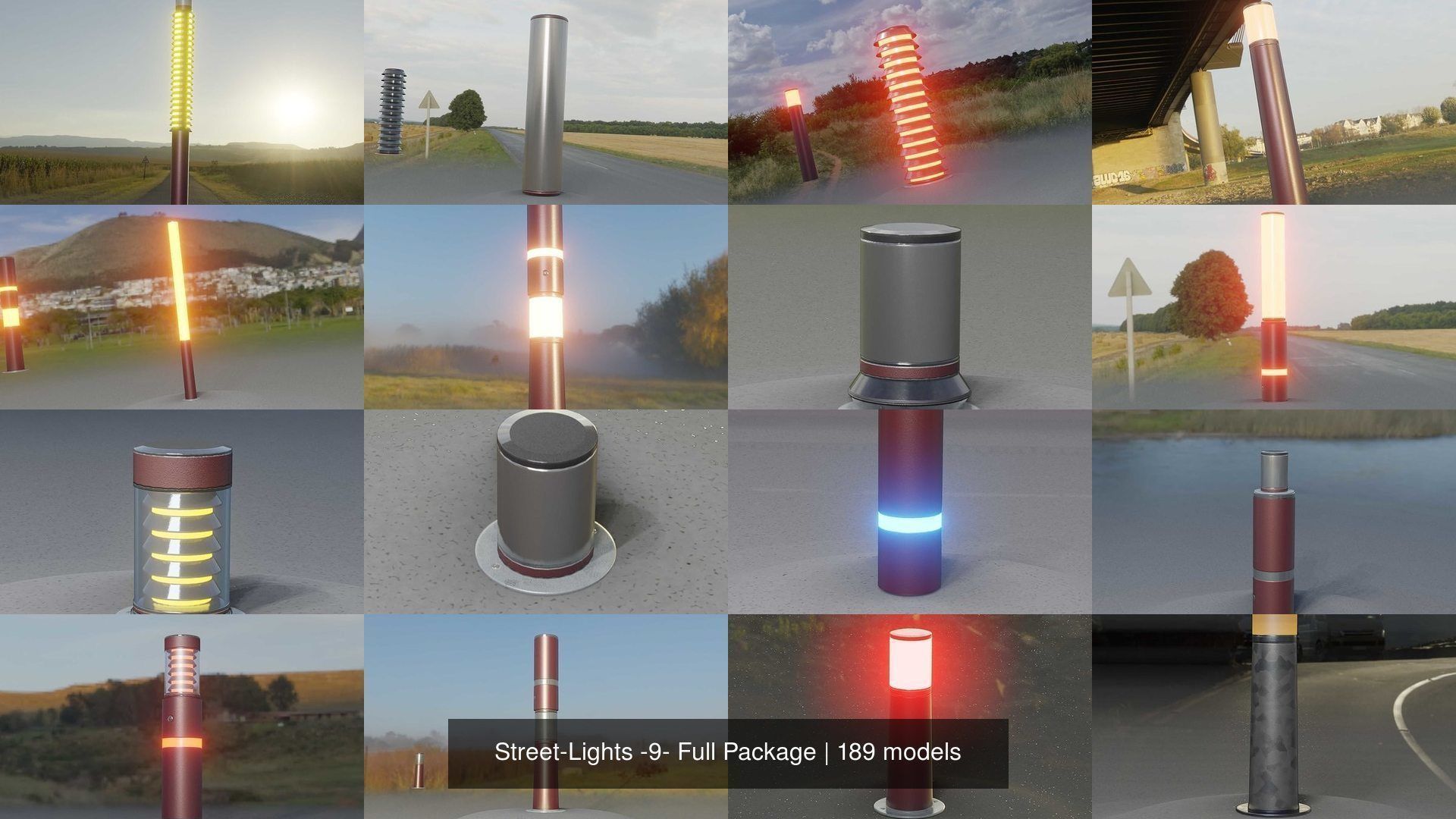 Street-Lights -9- Full Package 3D Model Collection_9