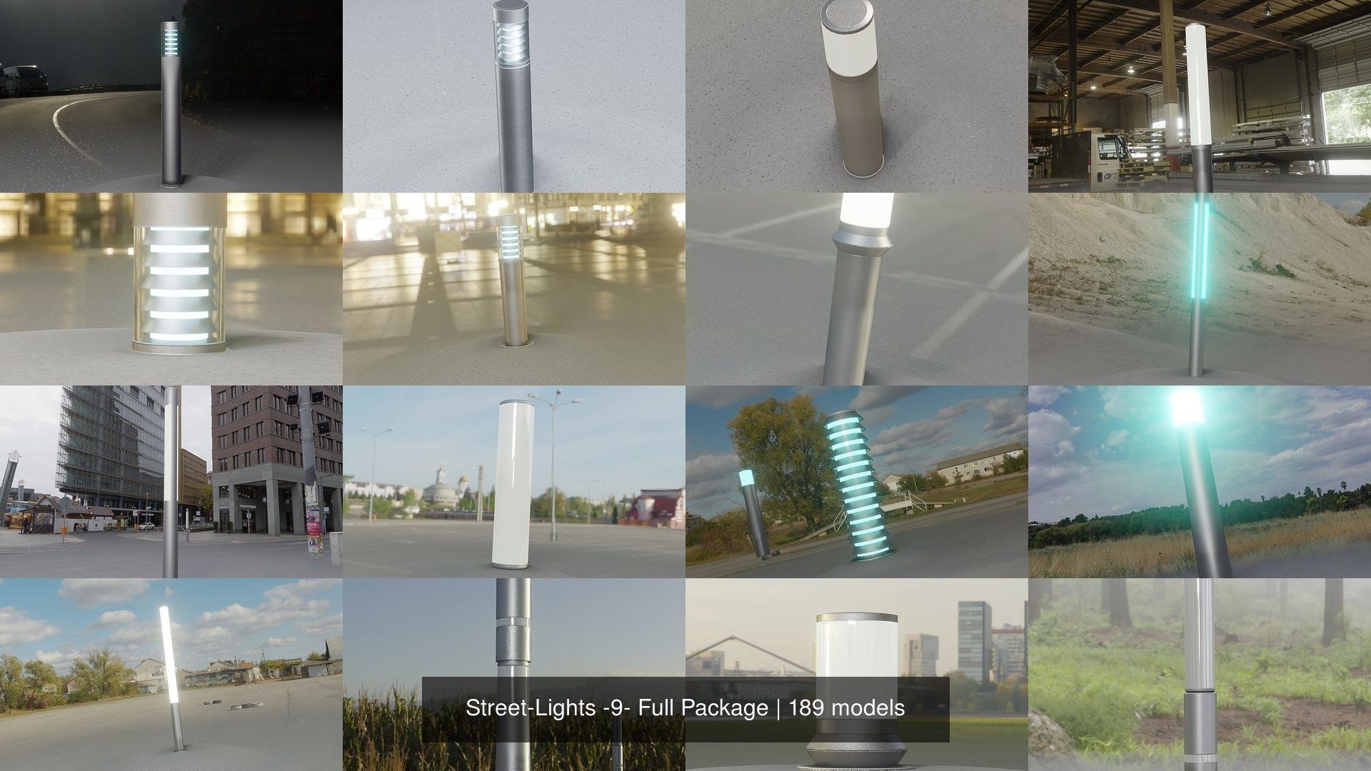 Street-Lights -9- Full Package 3D Model Collection_3