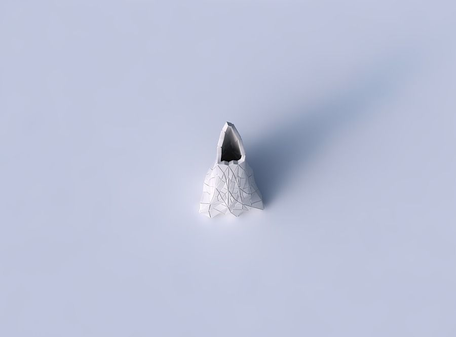 Vase grounded tipping triangle with mosaic plates 3D print model_2