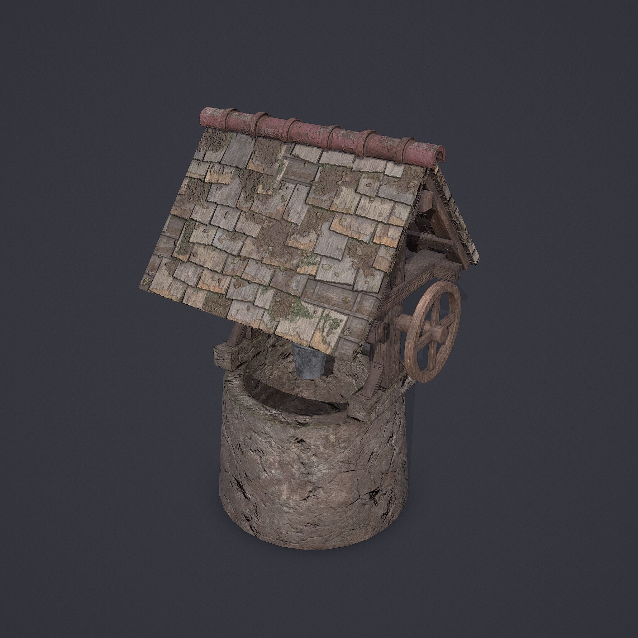 Old Well Low-poly 3D model_8