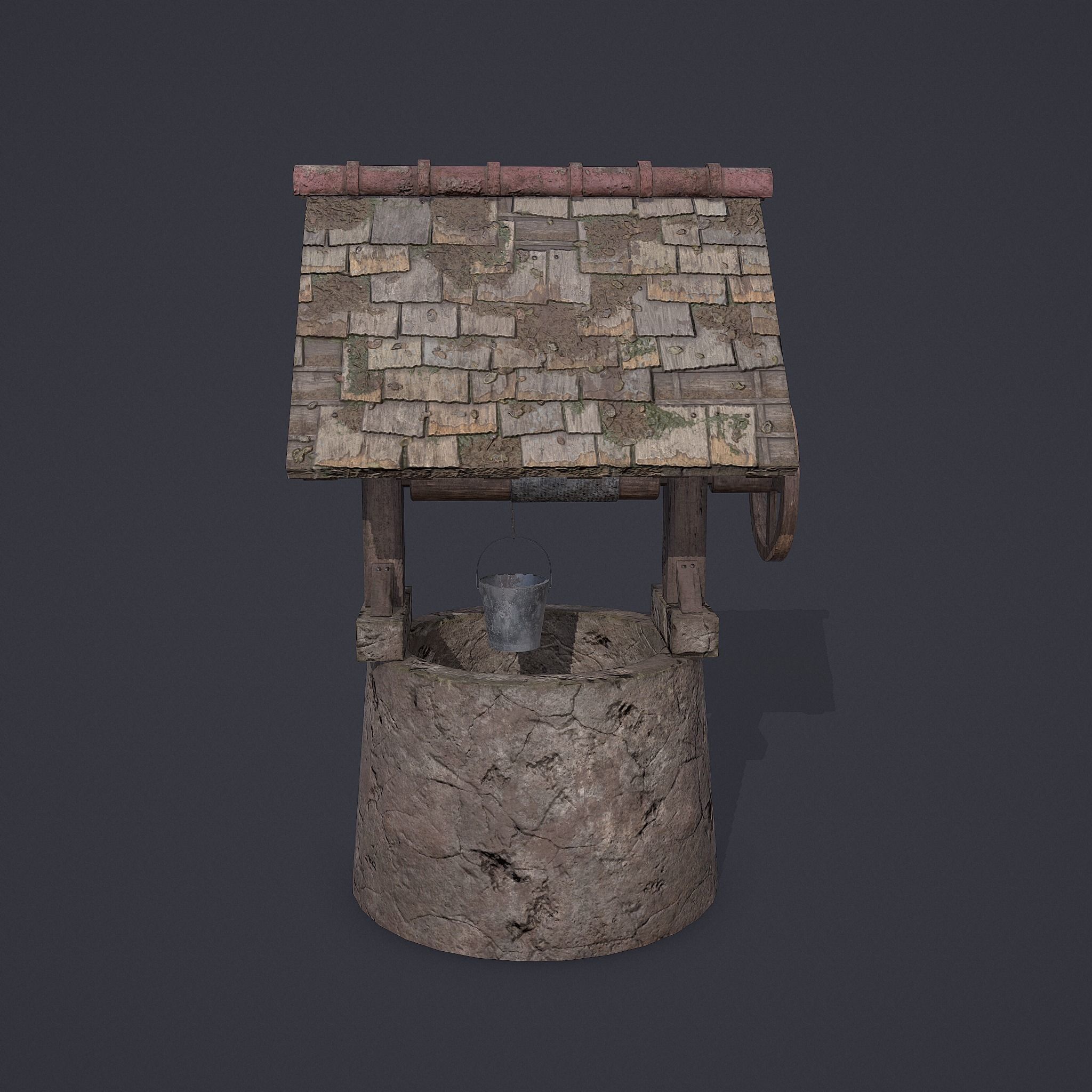 Old Well Low-poly 3D model_3