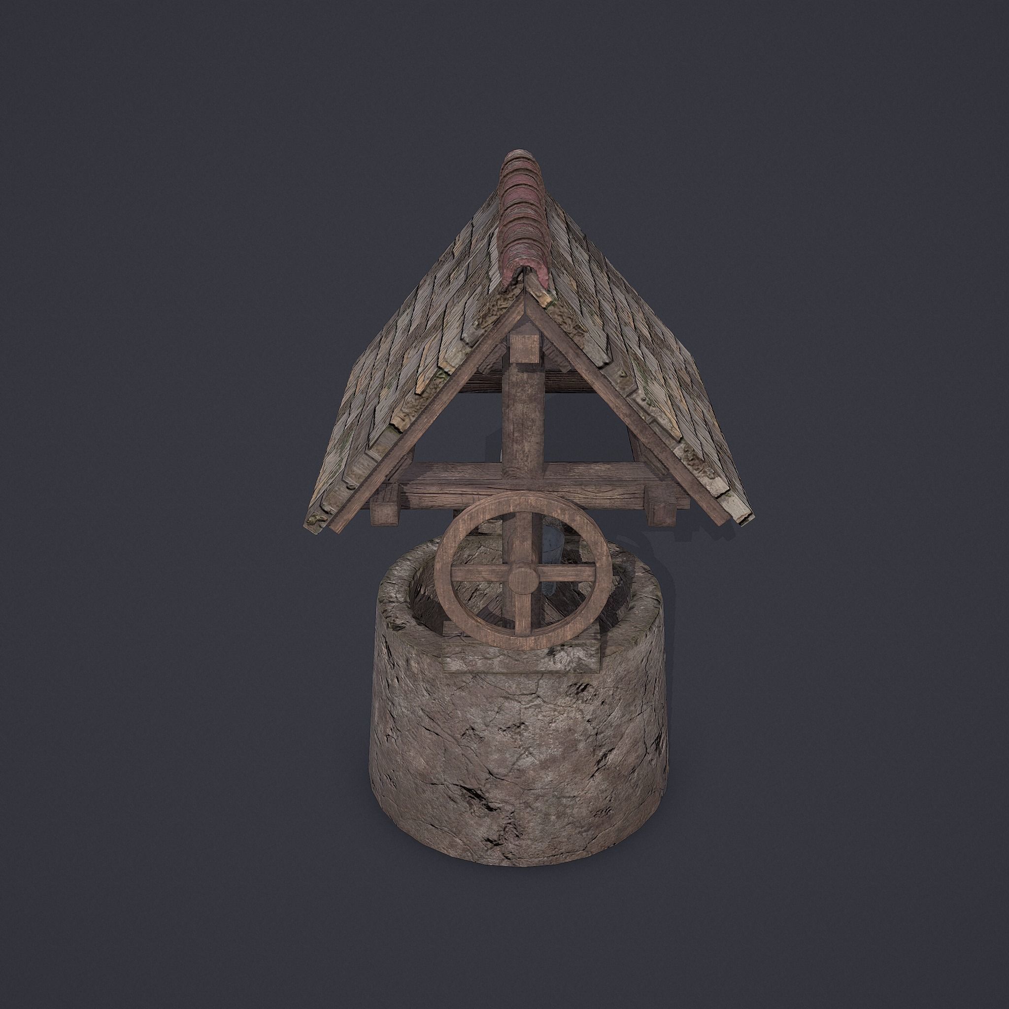 Old Well Low-poly 3D model_11