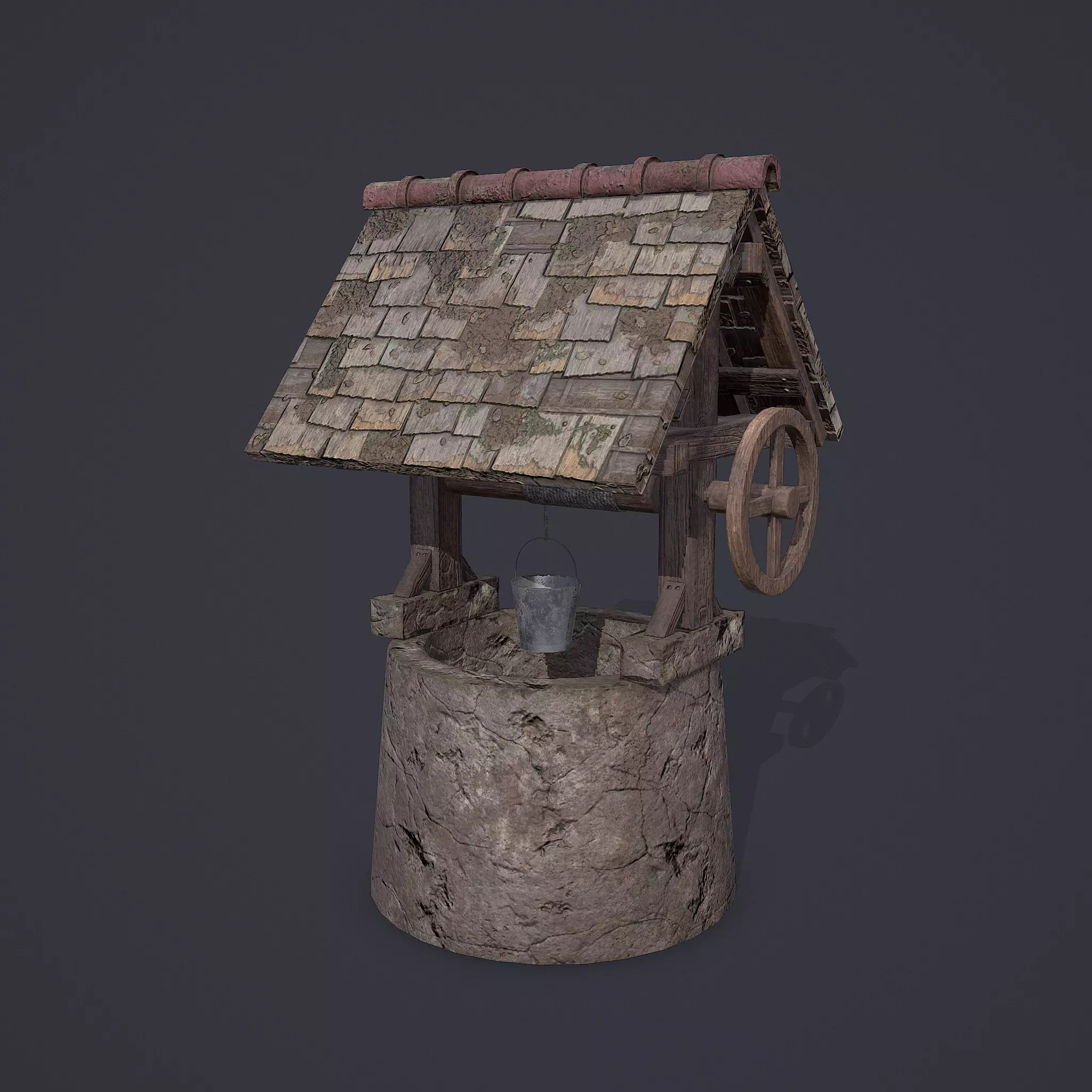 Old Well Low-poly 3D model_0