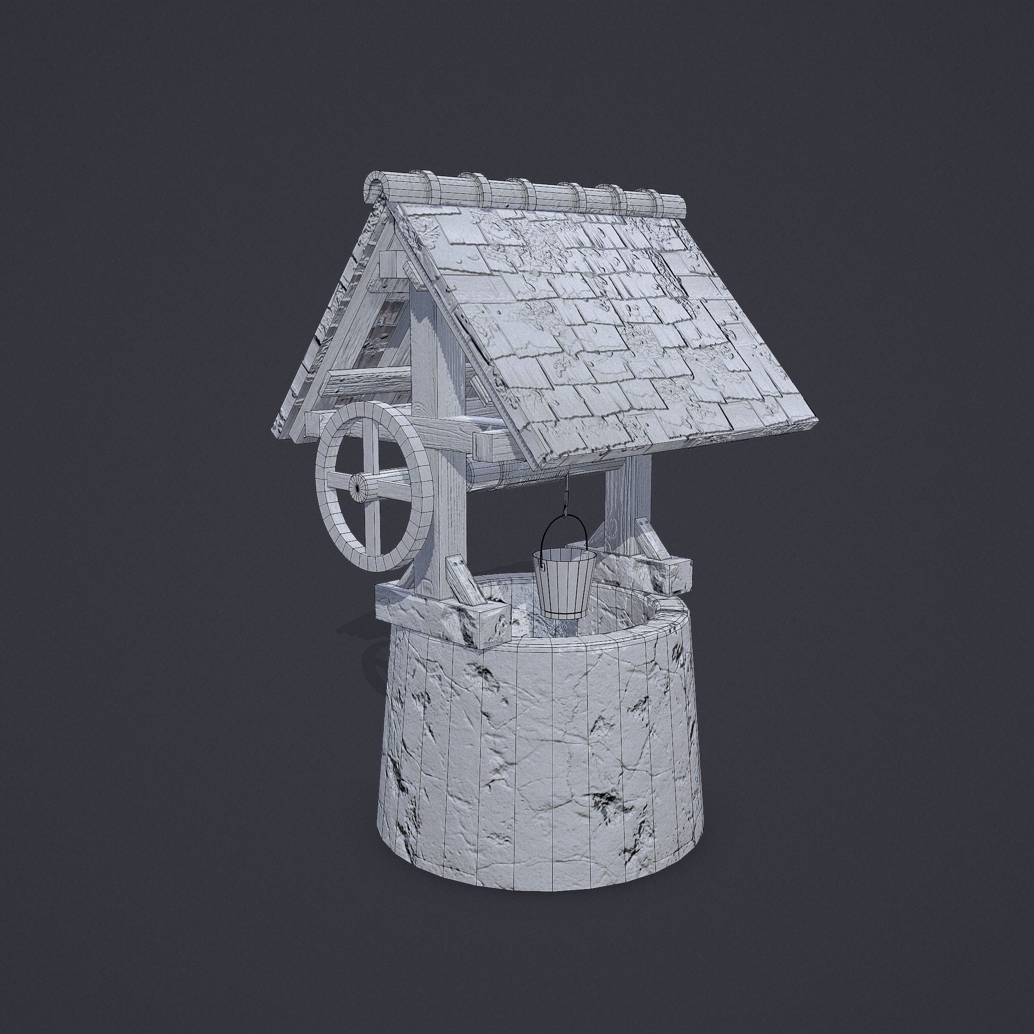 Old Well Low-poly 3D model_18