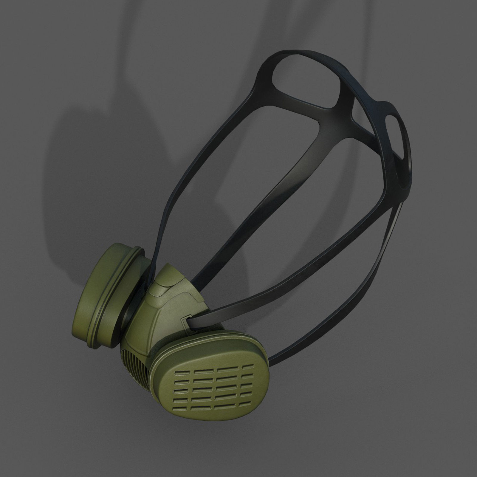 Gas mask millitary fantasy futuristic technology  Low-poly 3D model_5