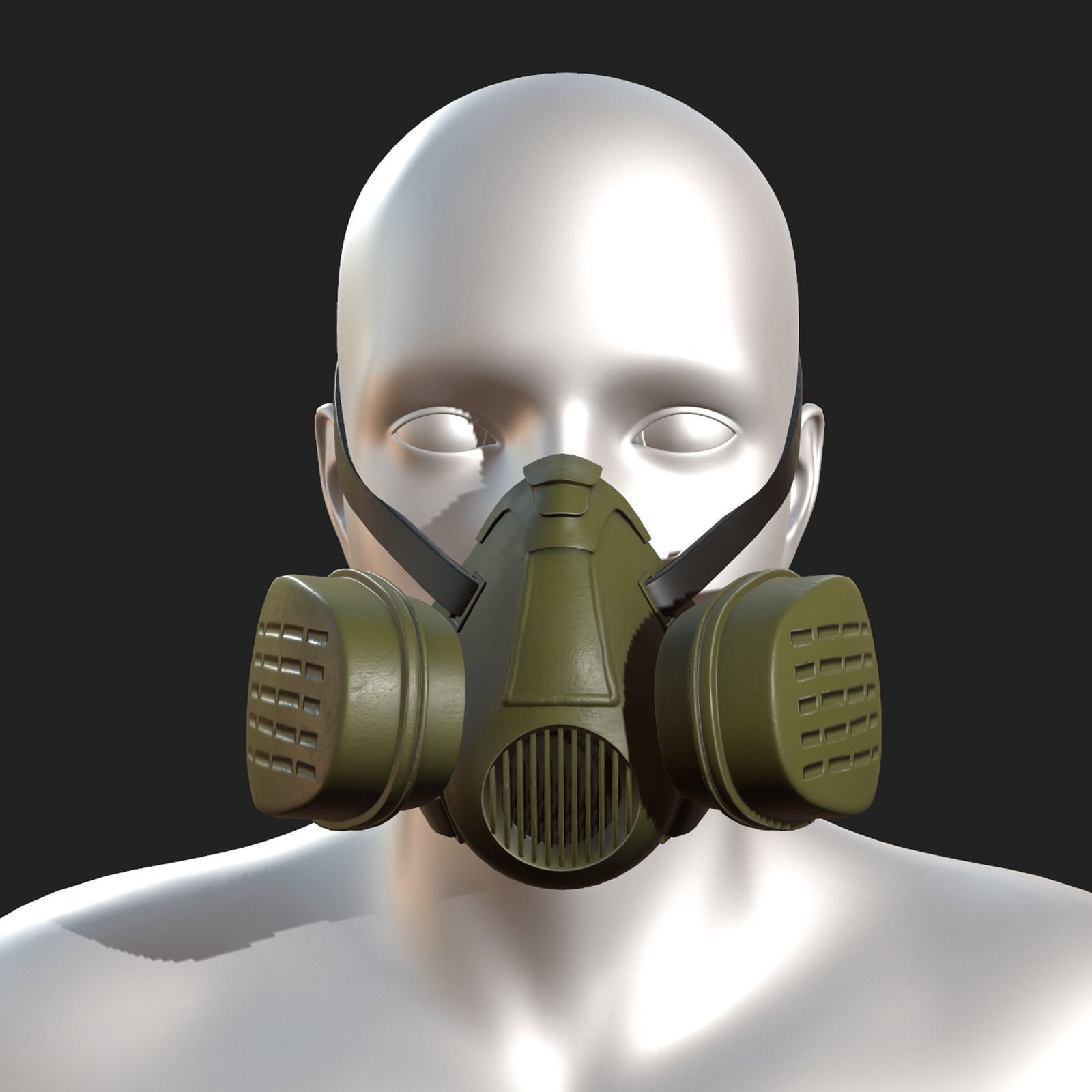 Gas mask millitary fantasy futuristic technology  Low-poly 3D model_1