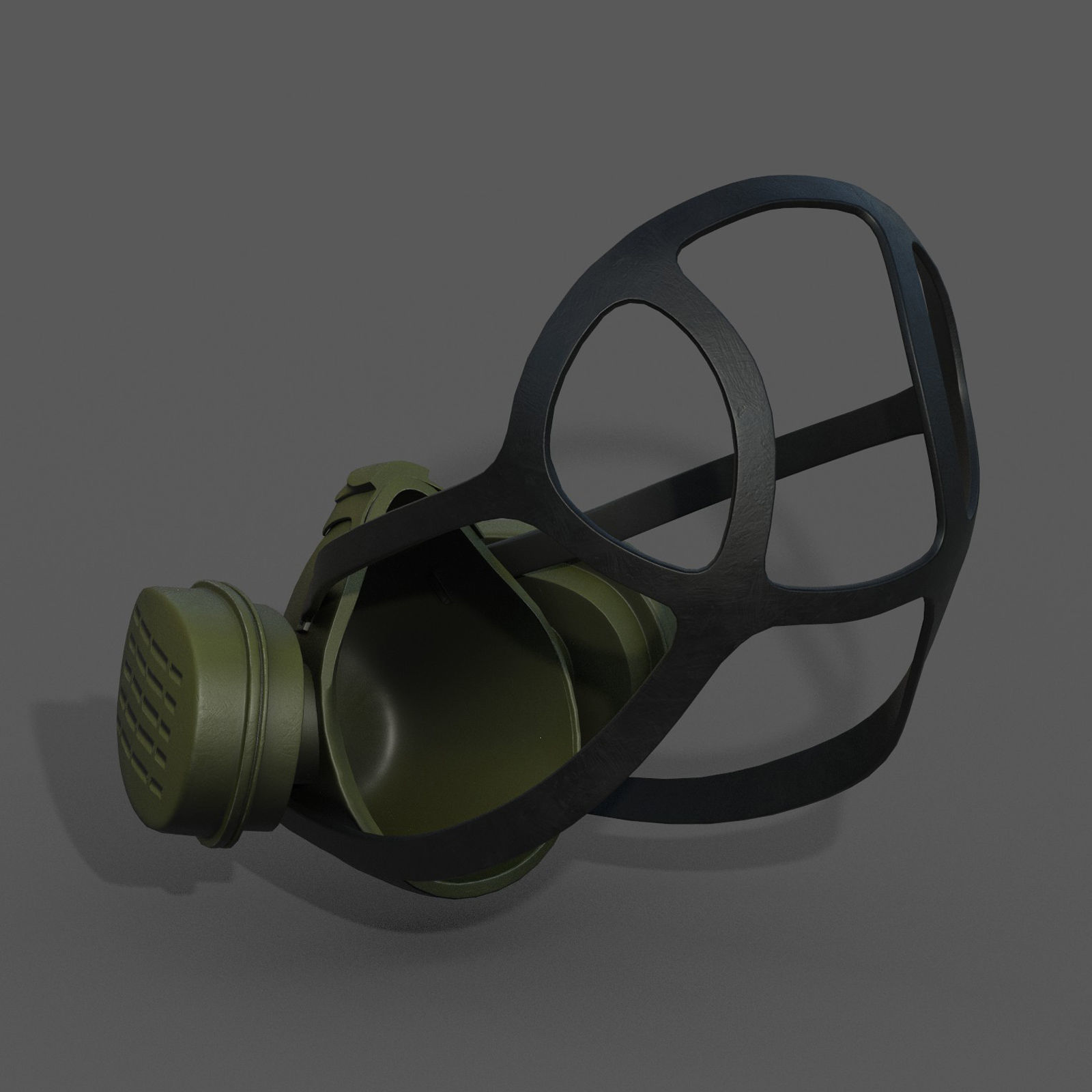 Gas mask millitary fantasy futuristic technology  Low-poly 3D model_6
