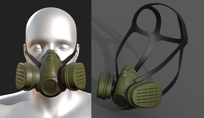 Gas mask millitary fantasy futuristic technology  Low-poly 3D model