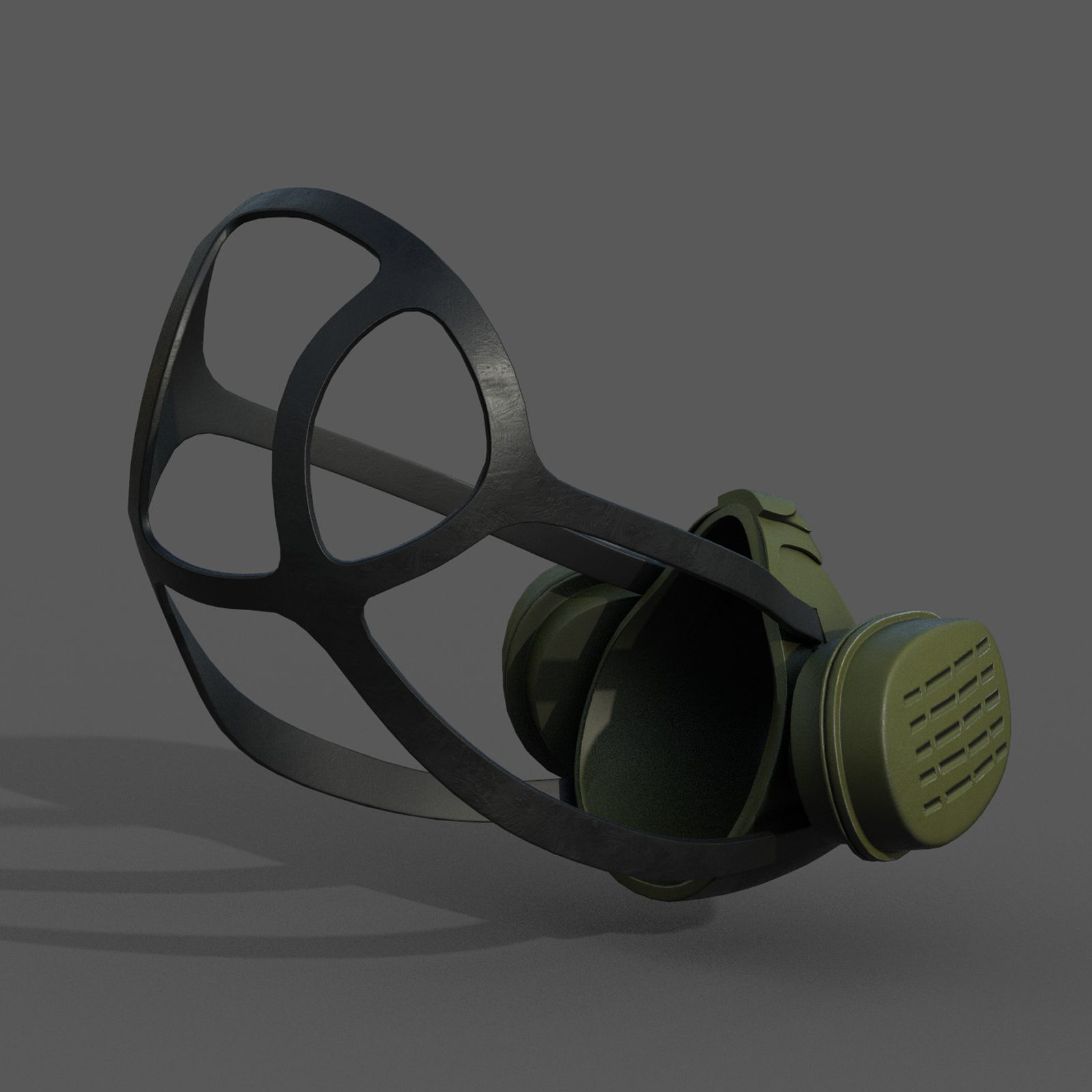 Gas mask millitary fantasy futuristic technology  Low-poly 3D model_7