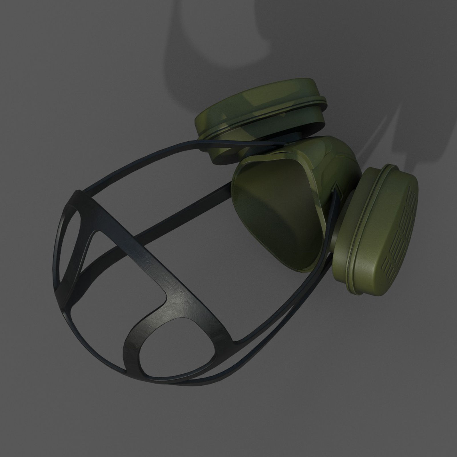 Gas mask millitary fantasy futuristic technology  Low-poly 3D model_8