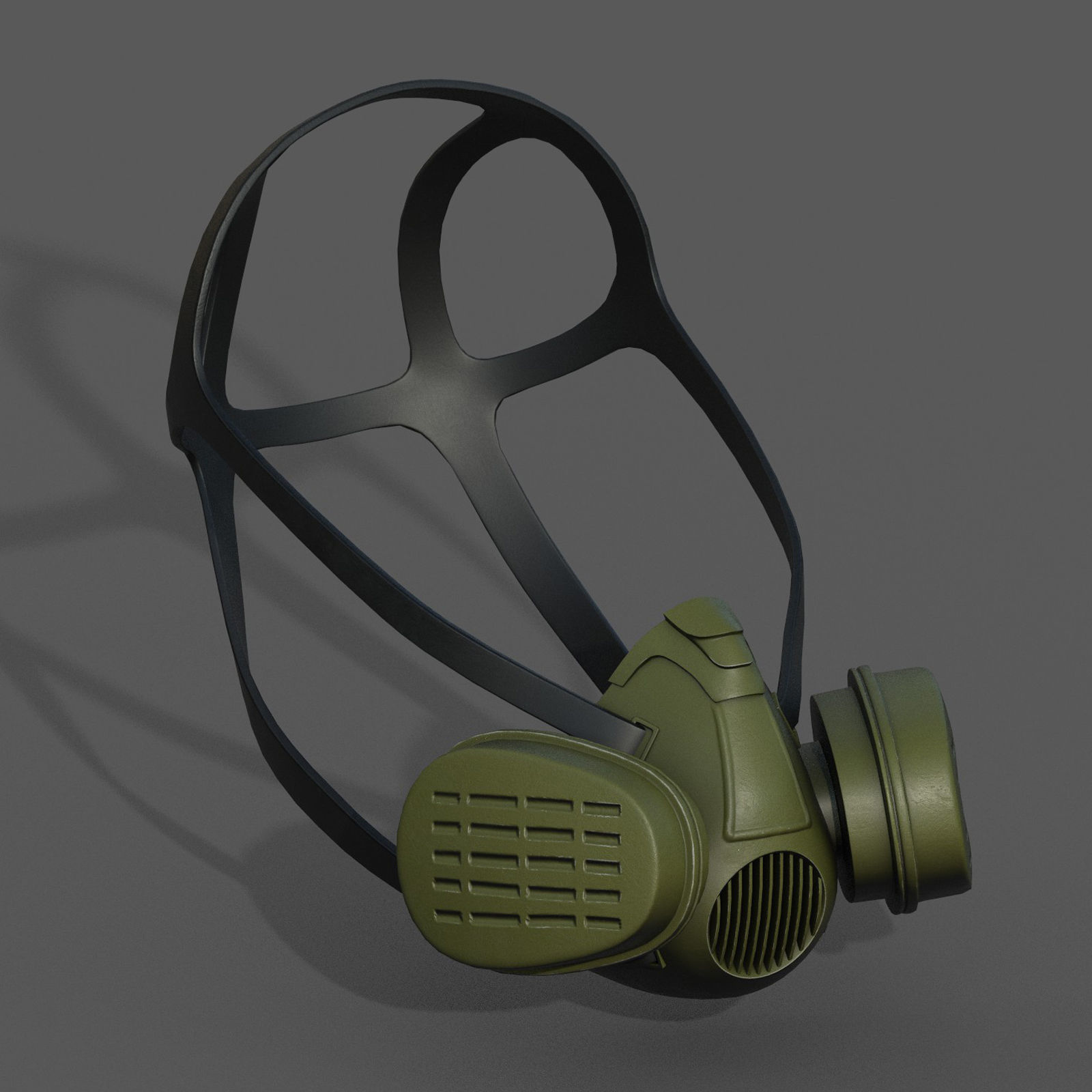 Gas mask millitary fantasy futuristic technology  Low-poly 3D model_4