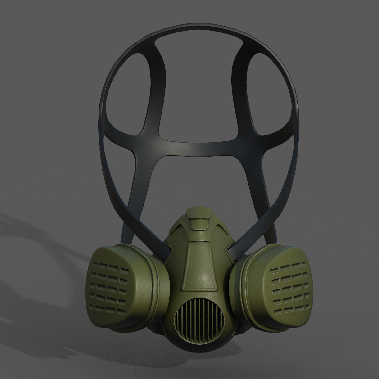 Gas mask millitary fantasy futuristic technology  Low-poly 3D model_2