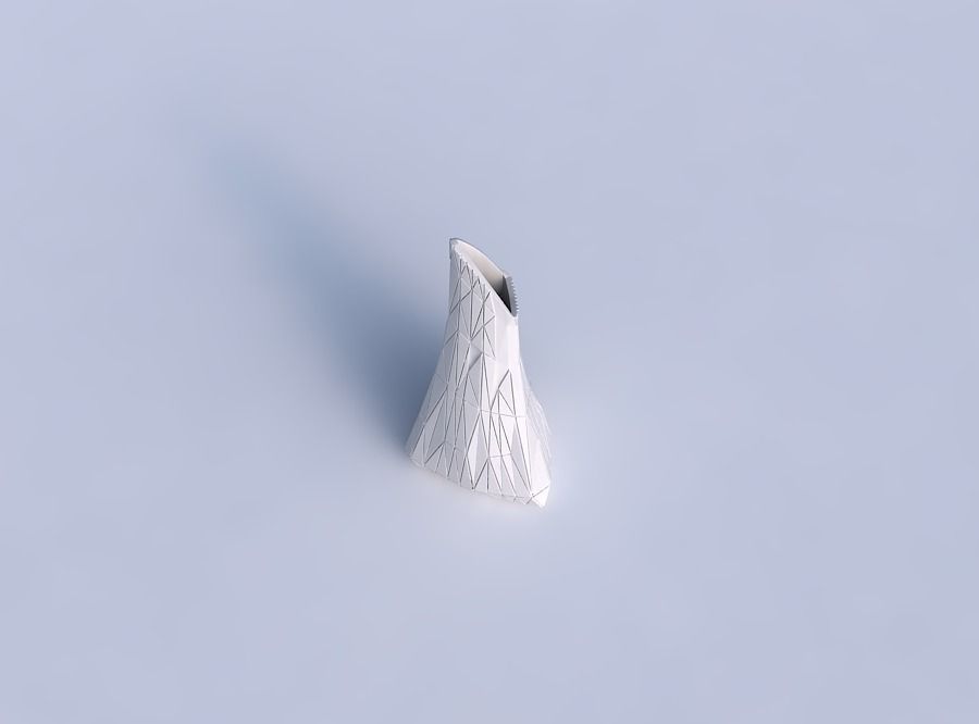 Vase grounded tipping triangle with random triangle plates 3D print model_1