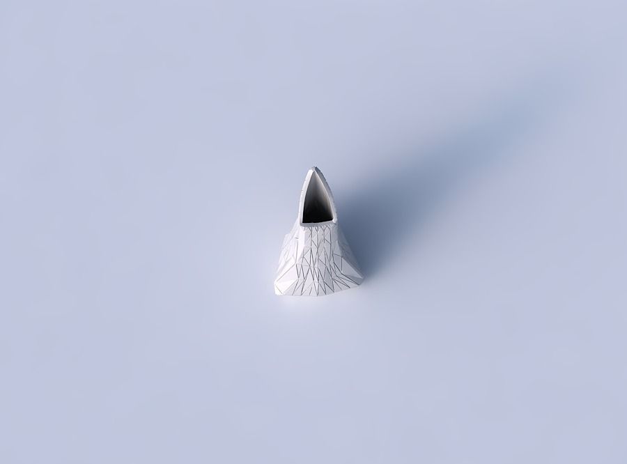 Vase grounded tipping triangle with random triangle plates 3D print model_2