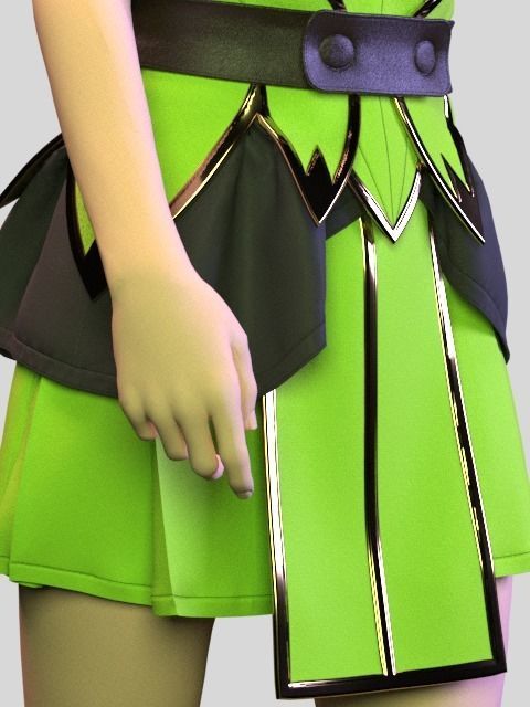 Female Red Cloak - 36 Marvelous Designer and Clo3D 3D model_3