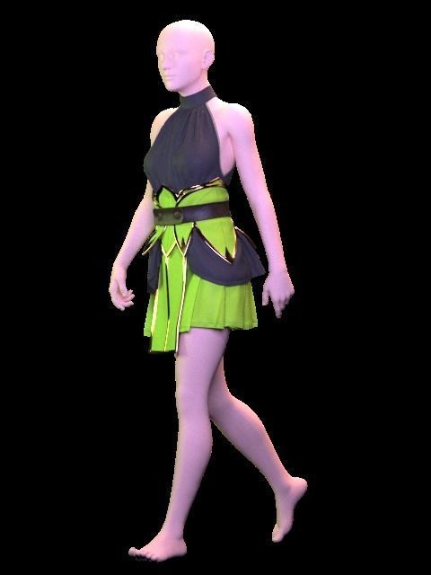 Female Red Cloak - 36 Marvelous Designer and Clo3D 3D model_12