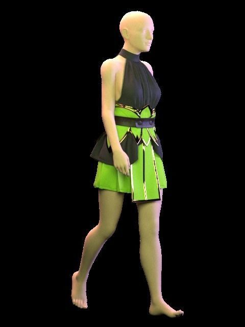 Female Red Cloak - 36 Marvelous Designer and Clo3D 3D model_10