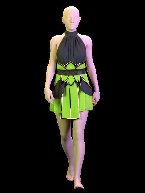 Female Red Cloak - 36 Marvelous Designer and Clo3D 3D model_11