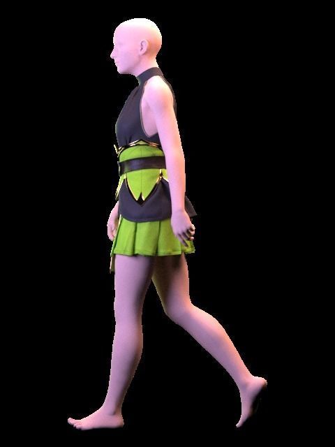 Female Red Cloak - 36 Marvelous Designer and Clo3D 3D model_14