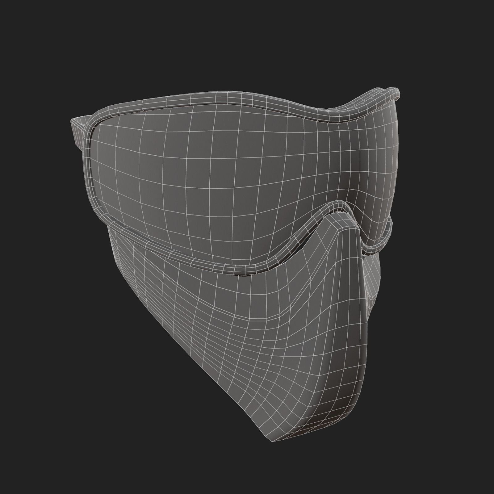 Mask protection scifi military combat low poly  Low-poly 3D model_9