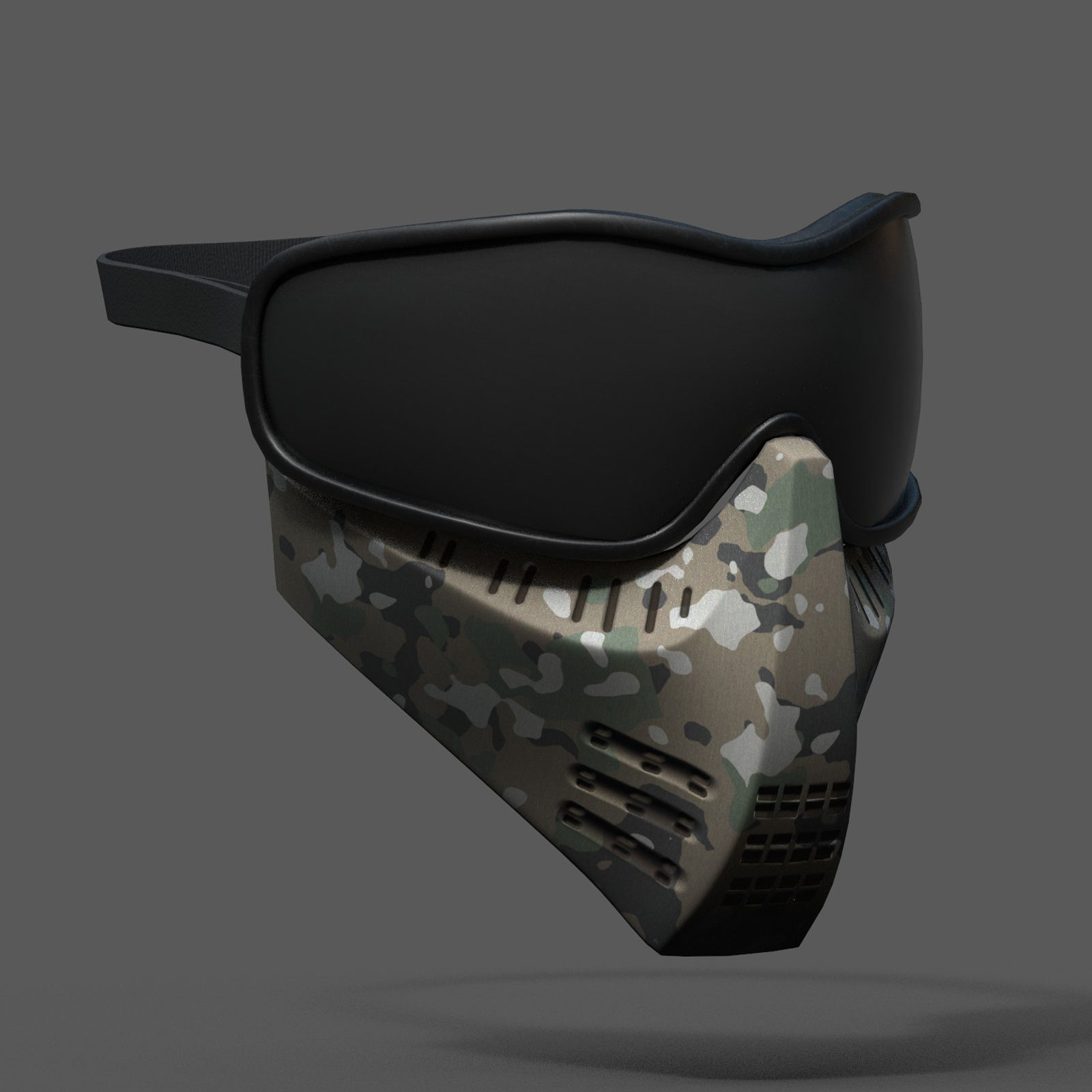 Mask protection scifi military combat low poly  Low-poly 3D model_4