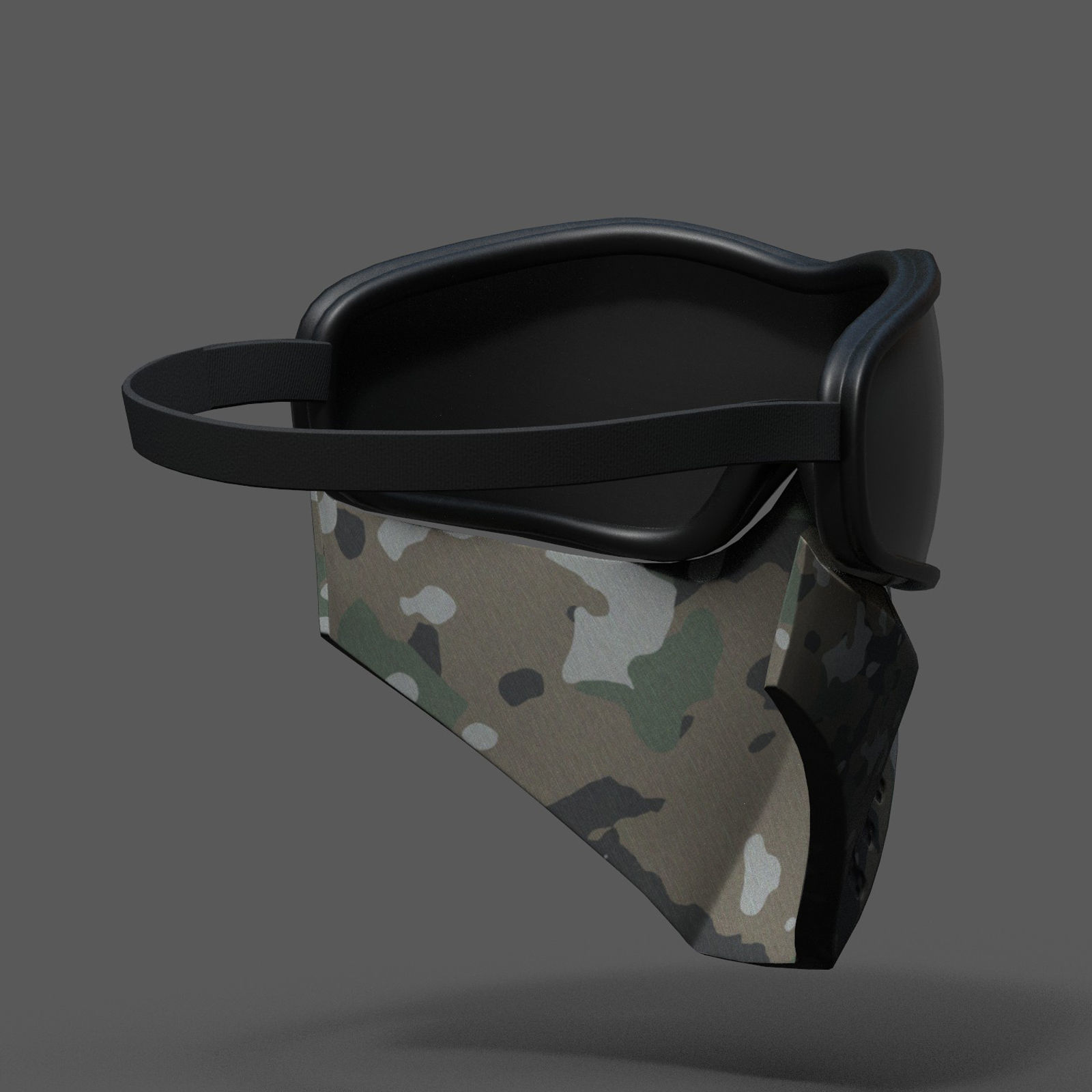 Mask protection scifi military combat low poly  Low-poly 3D model_6