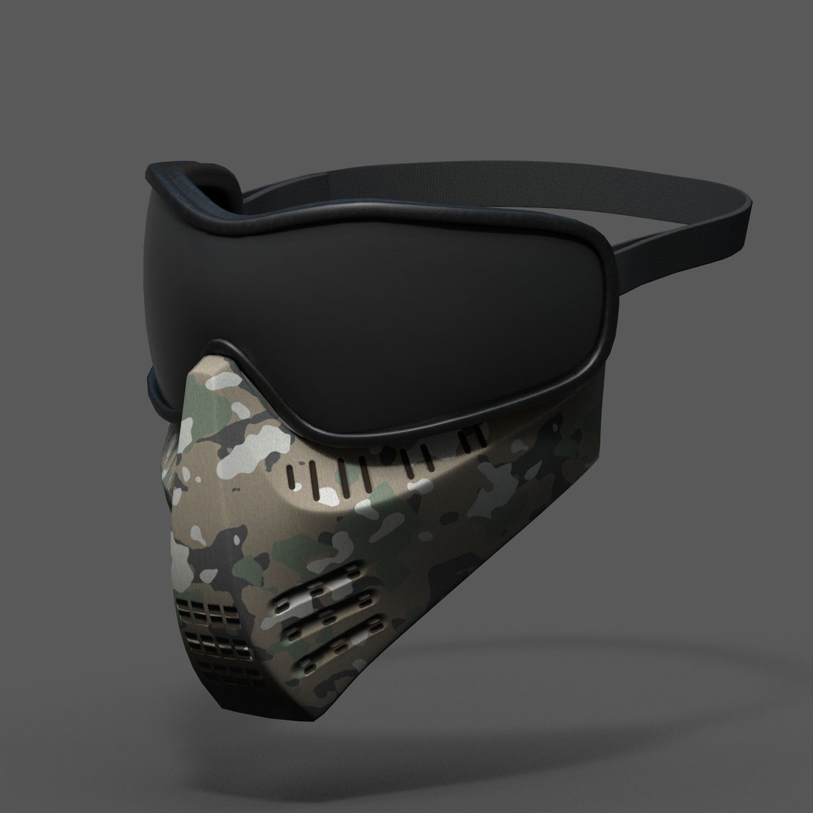 Mask protection scifi military combat low poly  Low-poly 3D model_3