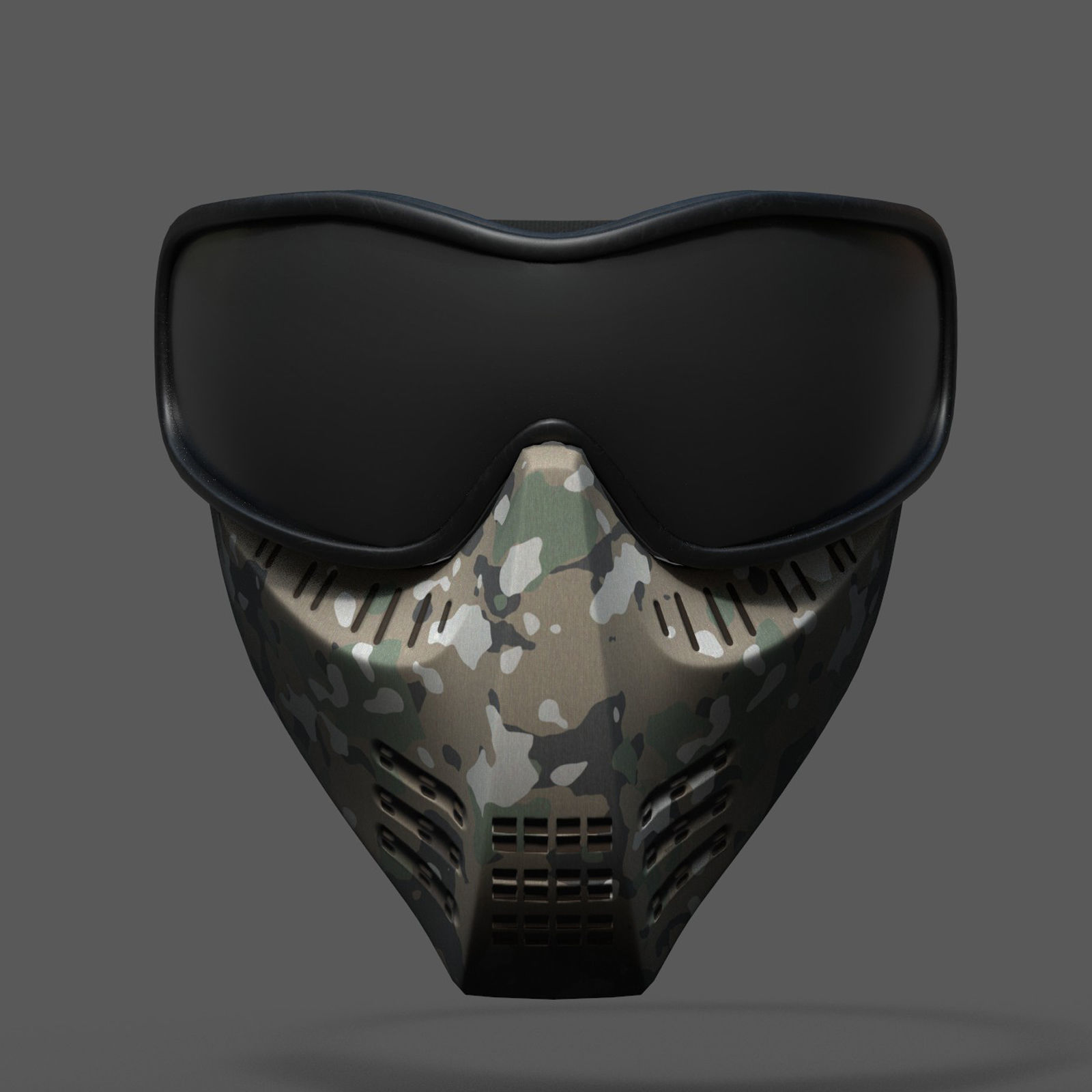 Mask protection scifi military combat low poly  Low-poly 3D model_5