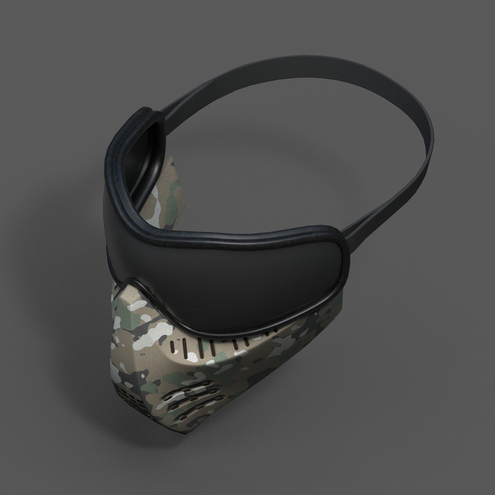 Mask protection scifi military combat low poly  Low-poly 3D model_7