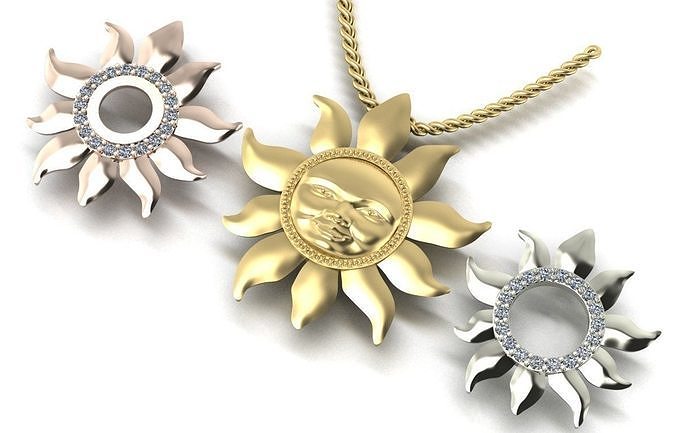 pendant  sun  three options   3D print model