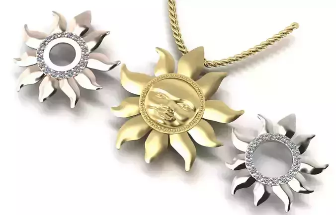 pendant  sun  three options   3D print model