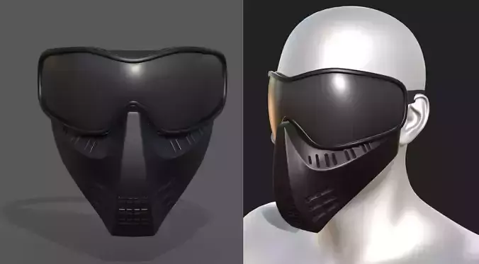 Mask protection scifi military futuristic combat  Low-poly 3D model