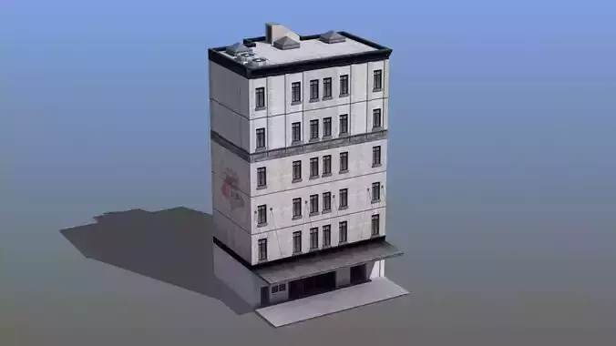 Loft Apartment Building Low-poly 3D model