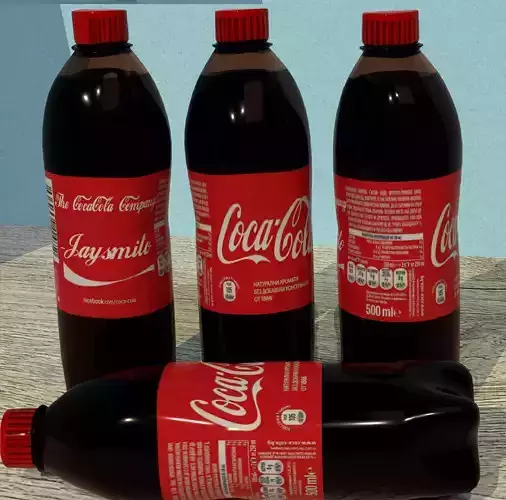 Photorealistic Coca-Cola Bottle with Custom Name Low-poly 3D model