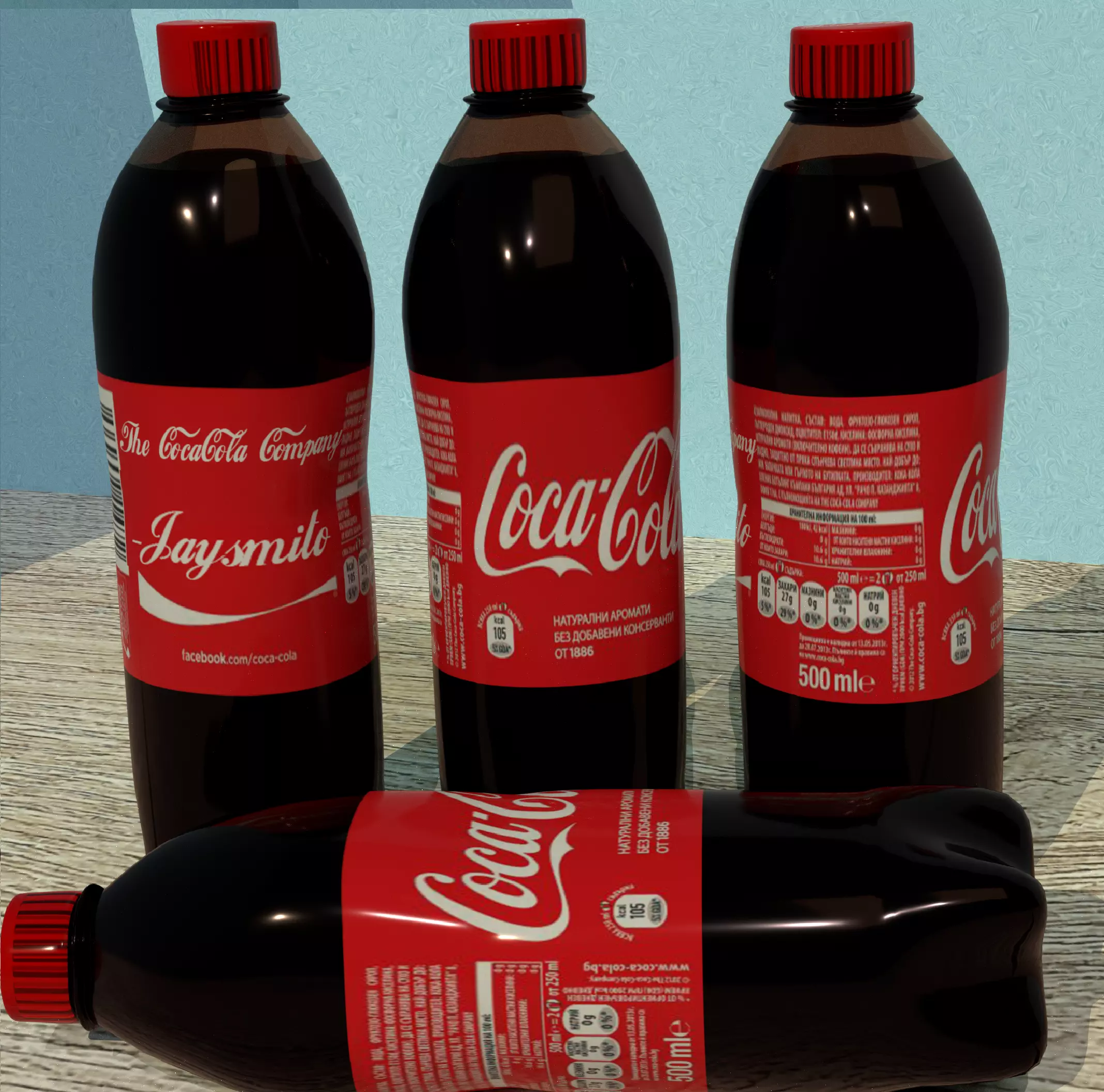 Photorealistic Coca-Cola Bottle with Custom Name Low-poly 3D model_0