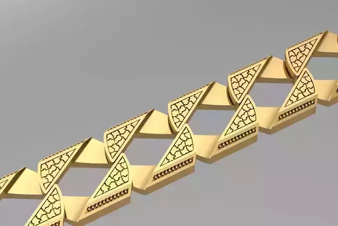 Square chain bracelet and lock STL