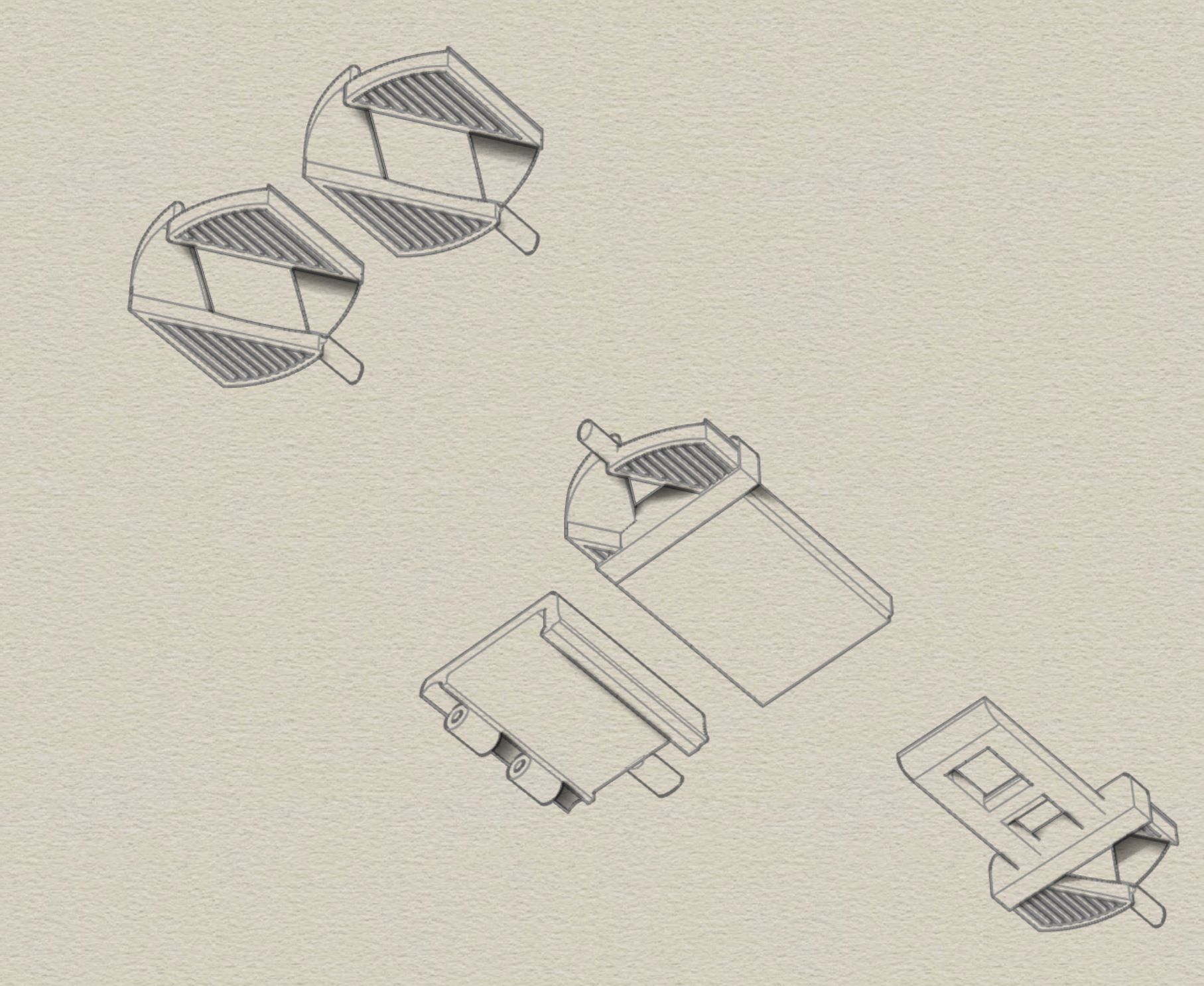 Square chain bracelet and lock STL 3D model_12