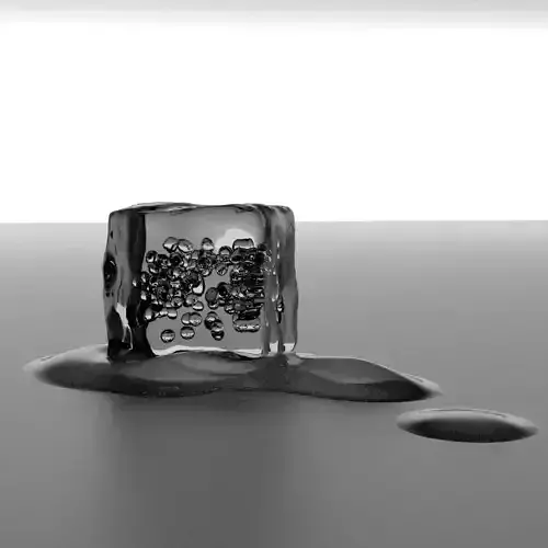 The Ice cube on table Free 3D model
