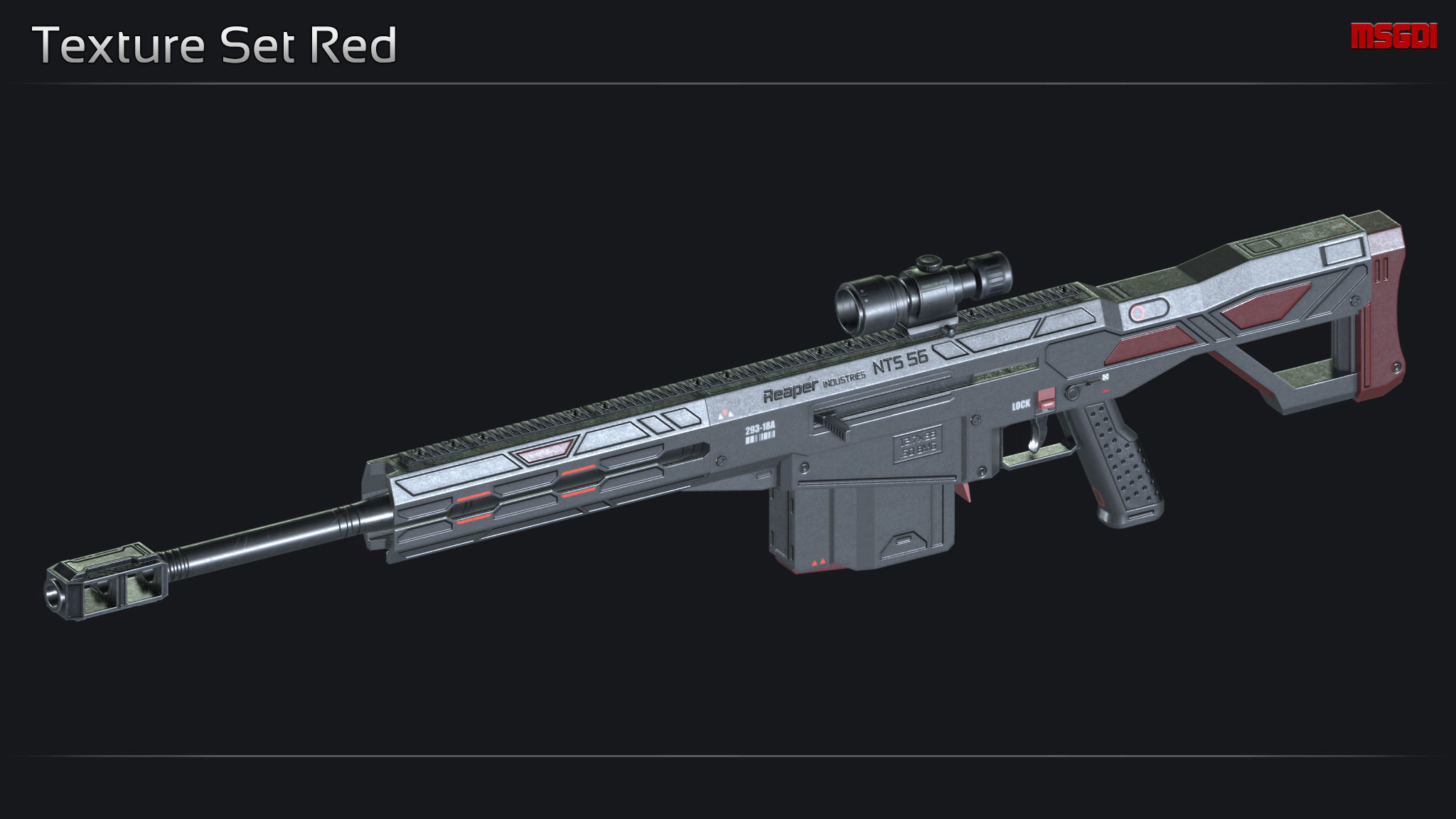 Scifi Sniper Rifle NTS 56 Low-poly 3D model_13