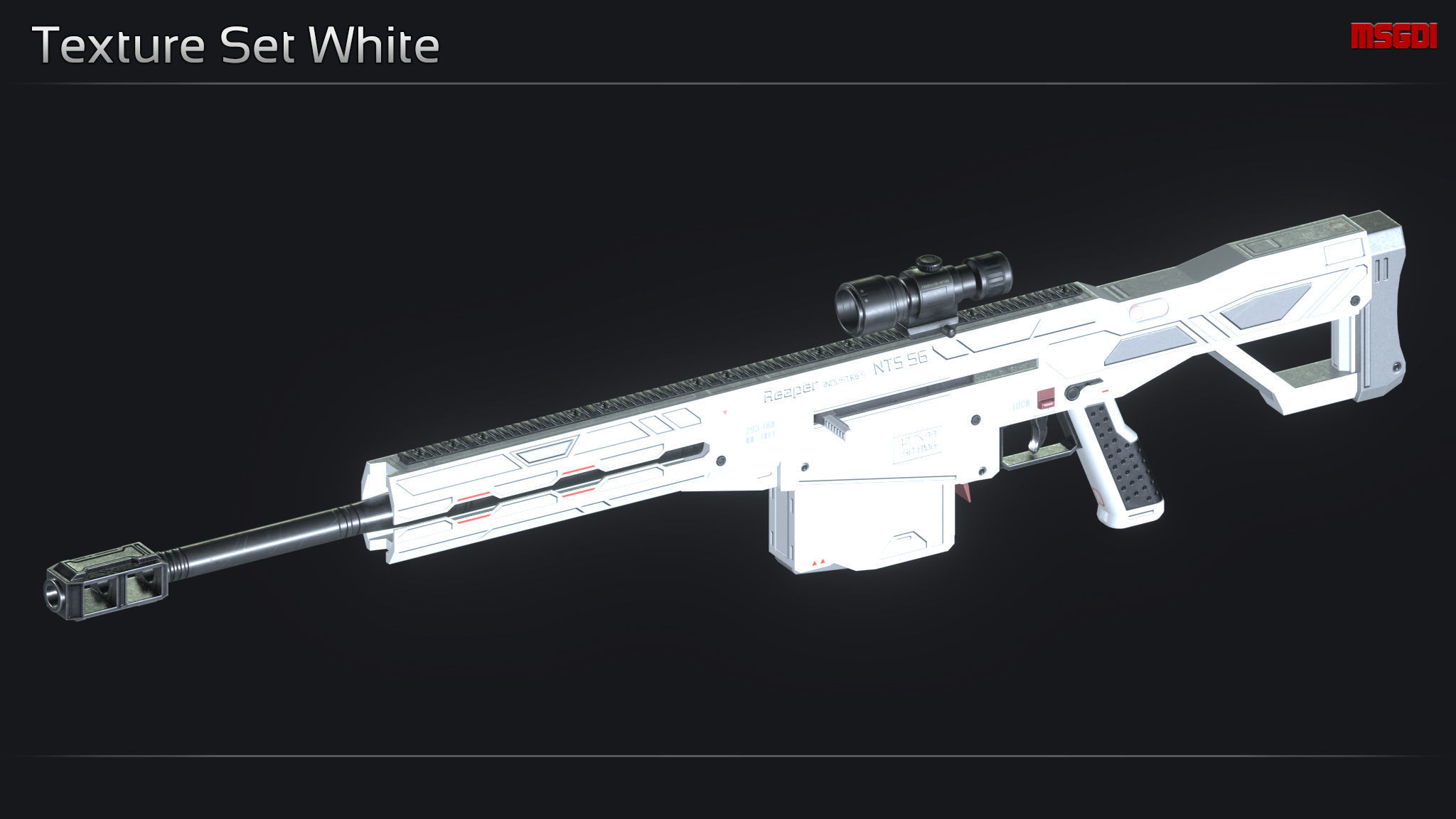 Scifi Sniper Rifle NTS 56 Low-poly 3D model_14