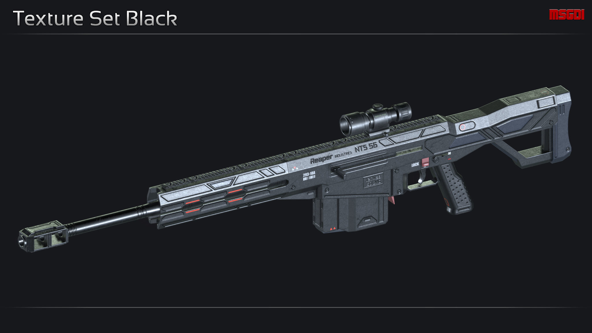 Scifi Sniper Rifle NTS 56 Low-poly 3D model_10