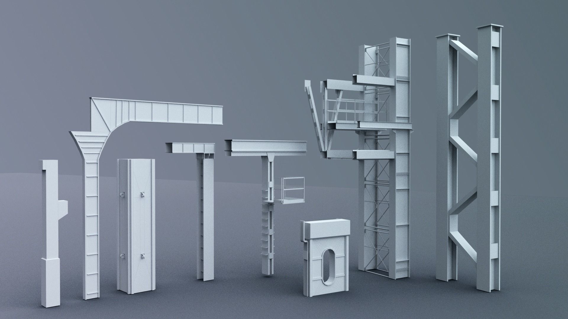 3D model Industrial kitbash VR / AR / low-poly | CGTrader