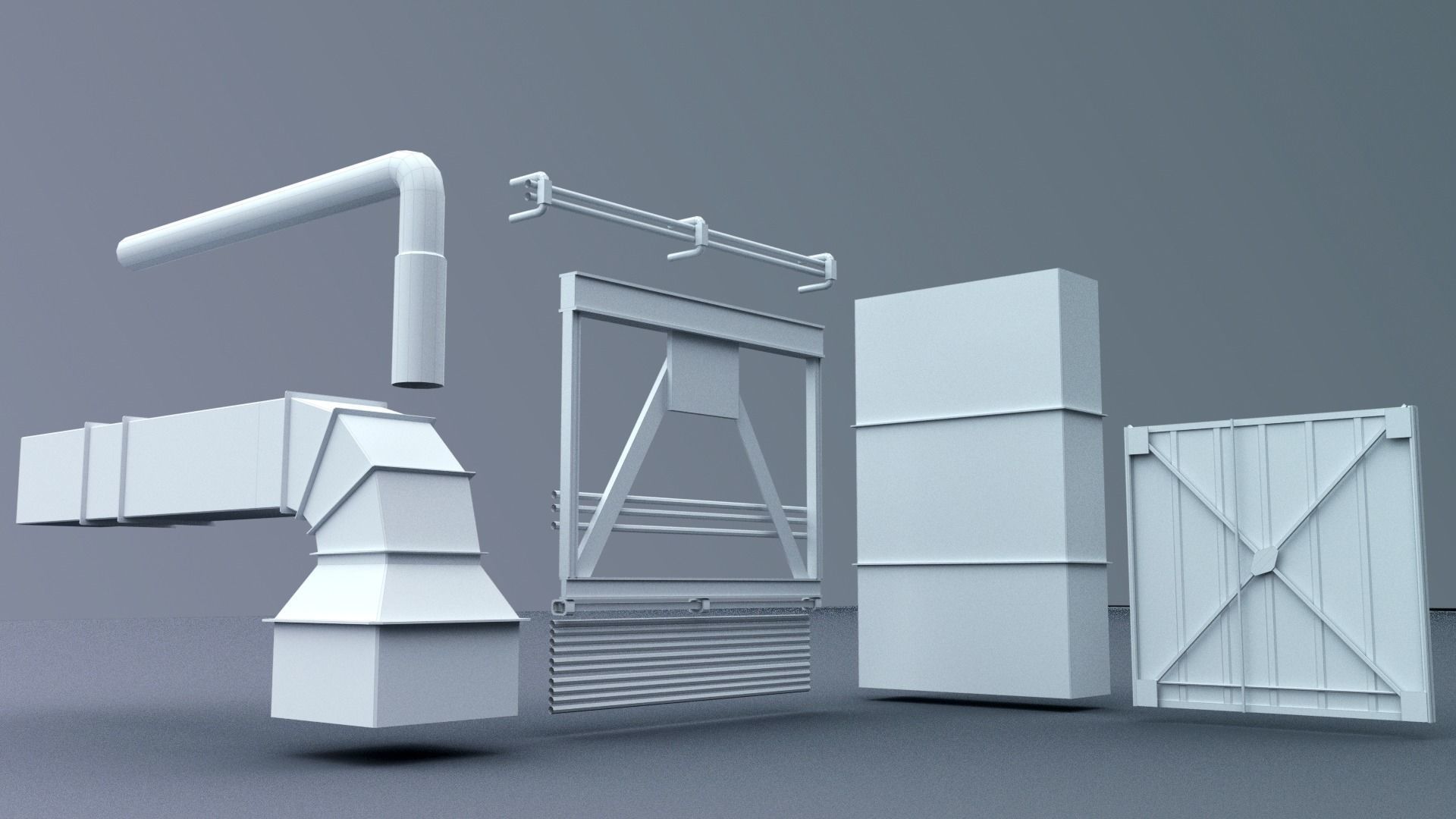 3D model Industrial kitbash VR / AR / low-poly | CGTrader