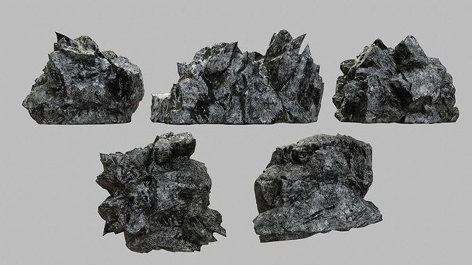 Rock Set Low-poly 3D model