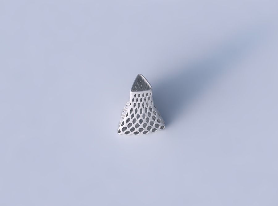 Vase grounded triangle with bubble grid lattice 3D print model_2