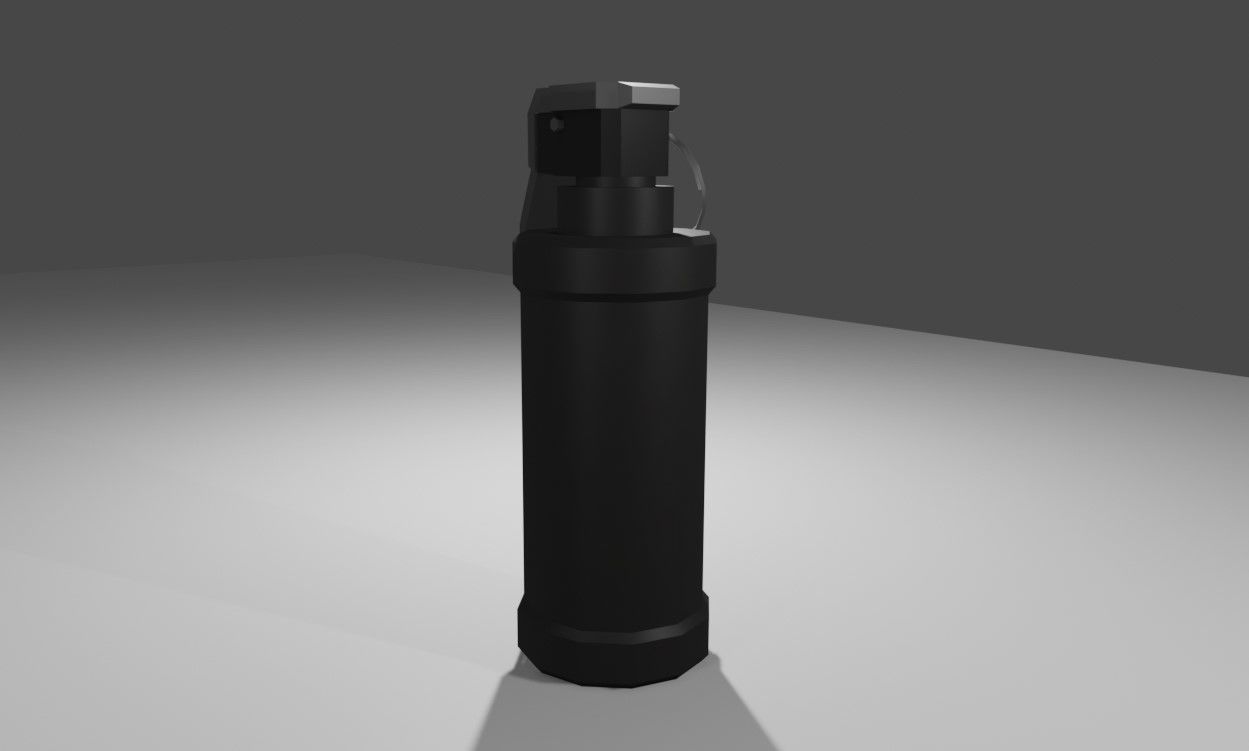 Flash Grenade - Flare Explosive - Granada   Low-poly 3D model_8